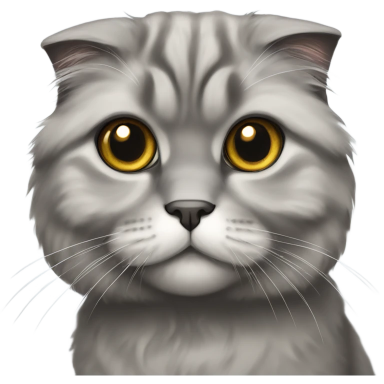 gray scottish fold long-hair cat emoji