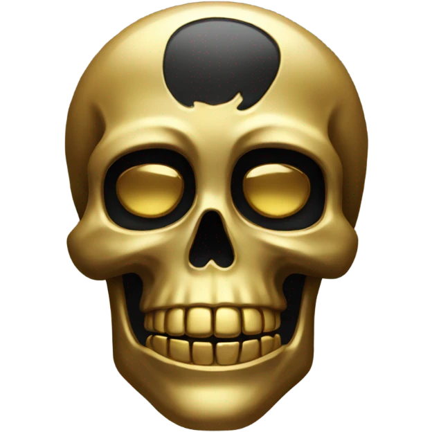 Gold and black skull emoji