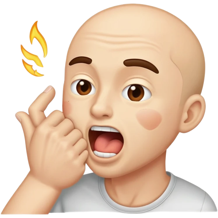 A man with his mouth open hits himself on the cheek emoji