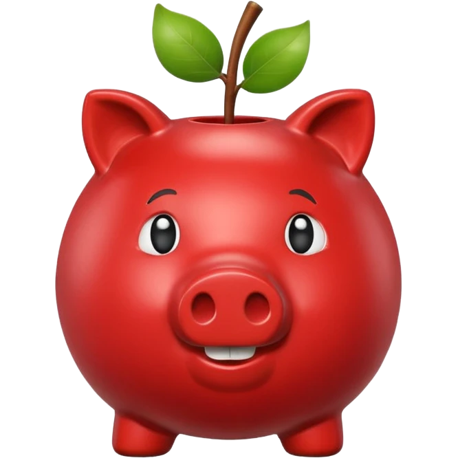 Piggy bank with Apple in mouth emoji