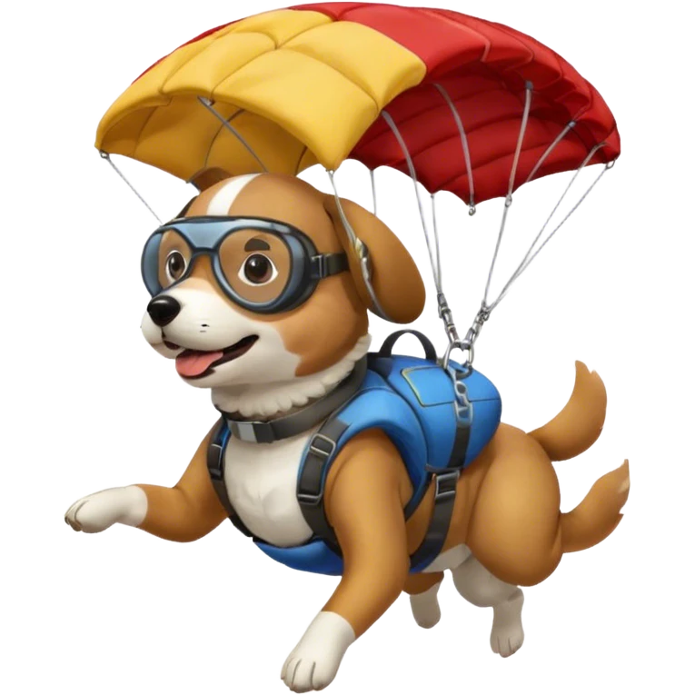 A dog skydiving  emoji