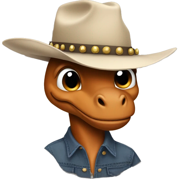 F dinosaur meme with a cowboy hat emoji