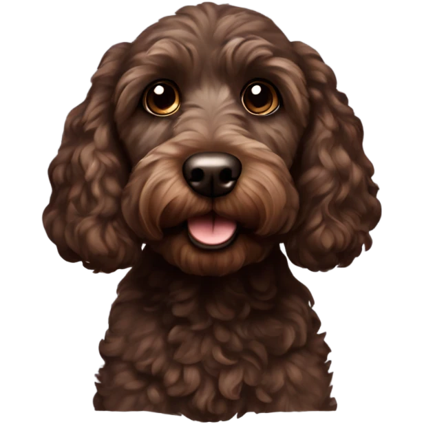 Dark brown cockapoo emoji