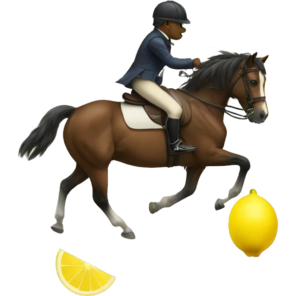 a horse riding a lemon emoji