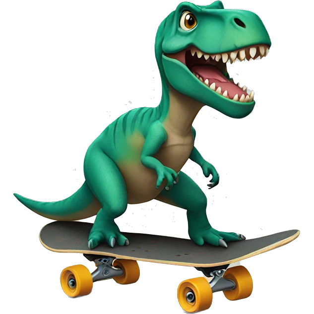 Trex on a skateboard  emoji
