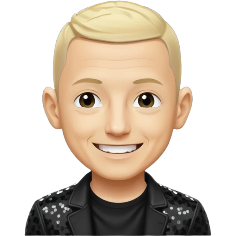 Chester Bennington from Linkin Park with blonde hair, black sequin outfit emoji