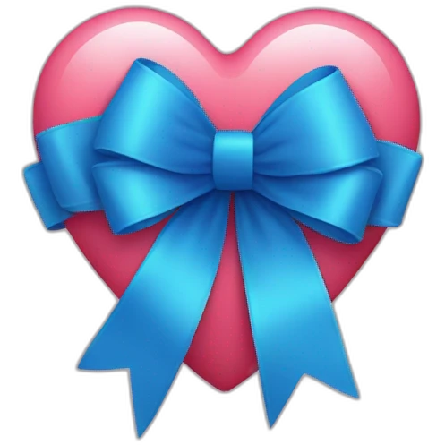 heart with blue ribbon bow emoji