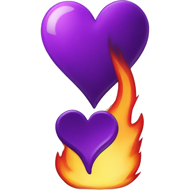 Purple heart broken with fire emoji