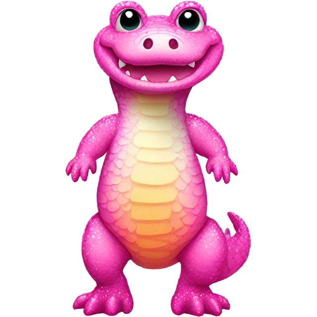 Pink ombre full body gator with glitter emoji
