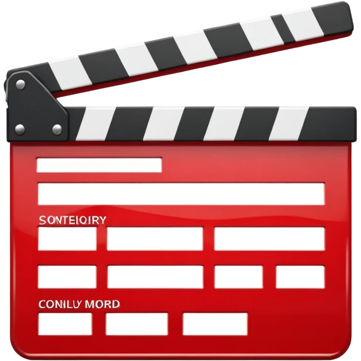 clapperboard red glossy with open top bar emoji