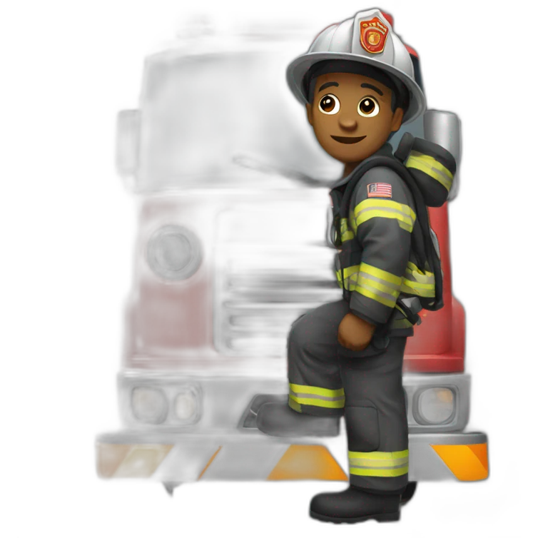 Firefighter in a truck emoji