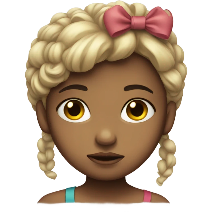 Sad girl with a bow emoji