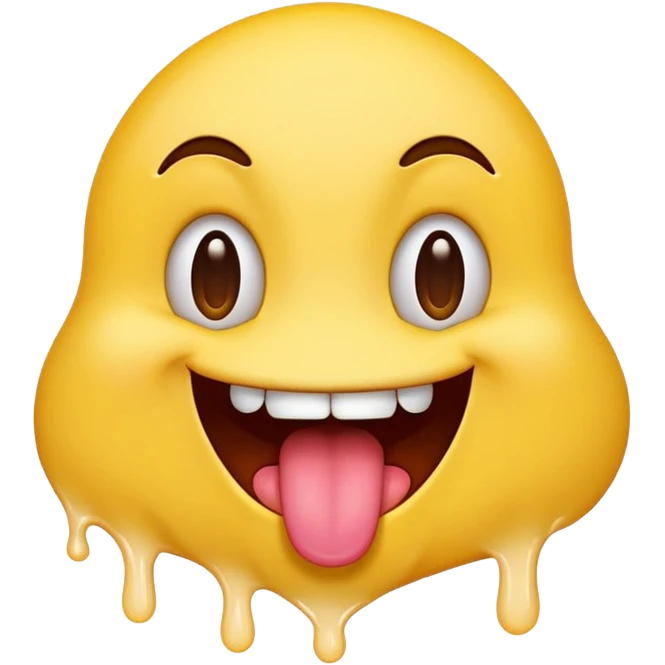 Regular yellow emoji, tongue sticking out with lots of drool emoji