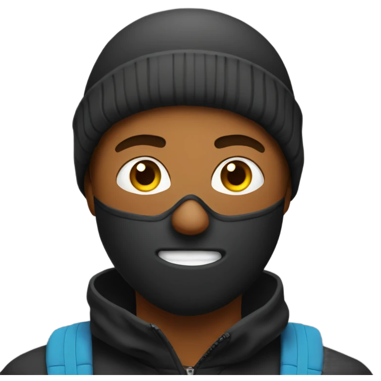 Teen with a ski mask on his face  emoji