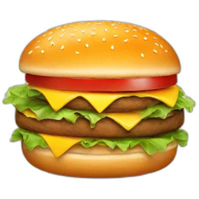 Burger with face emoji