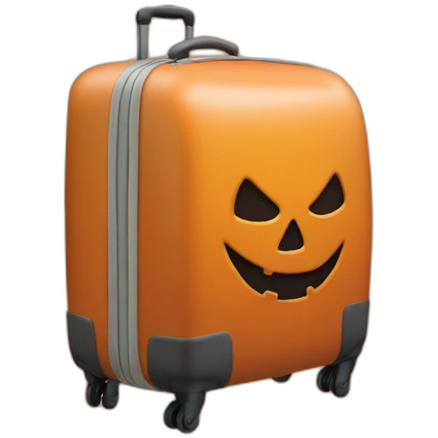 3d halloween themed luggage emoji