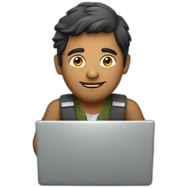 indian guy working in laptop emoji