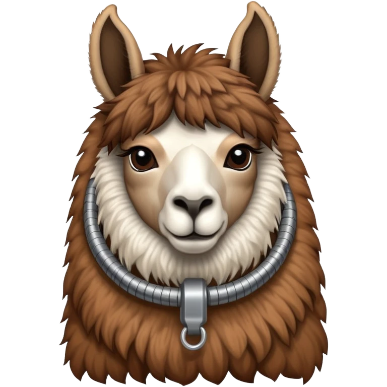 llama with a steel resilient coil around the neck emoji
