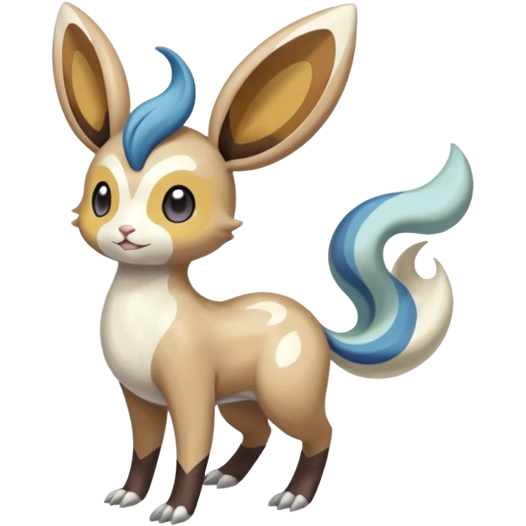 Colorful Skilled Adept Graceful Asian Painted Meloetta-Minccino-Absol-Emolga-Pachirisu-Floatzel-fusion-hybrid-creature (full body) emoji