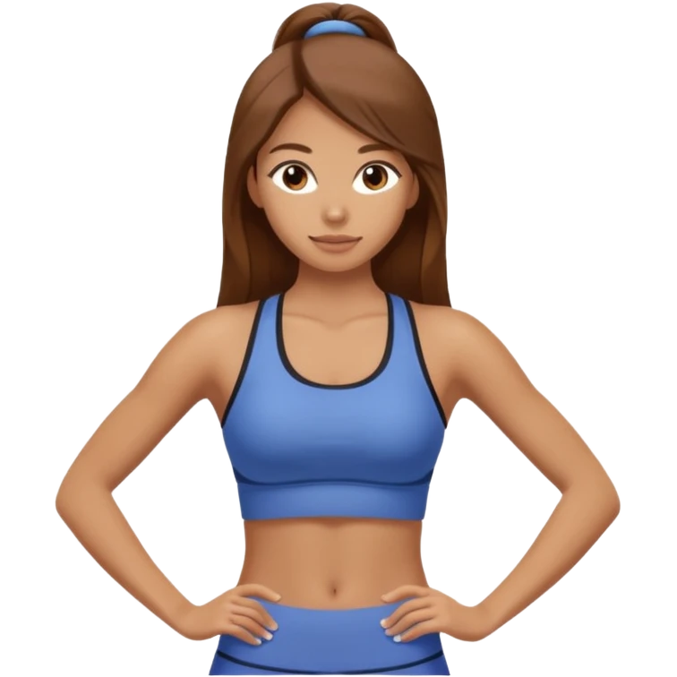 Pilates girl tan skin and brown long hair  emoji
