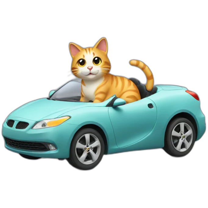 Cat riding car emoji