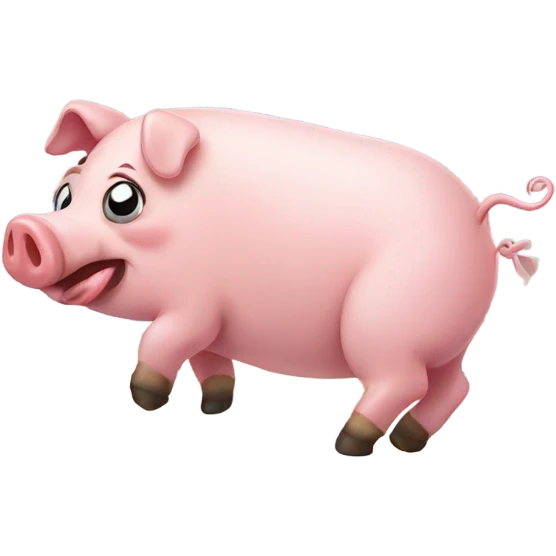 A pig farting rainbows emoji