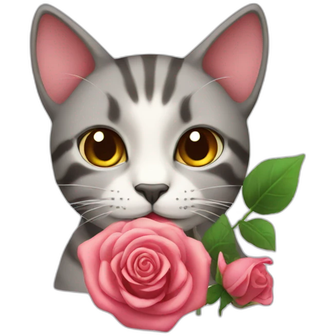 Cat with rose emoji
