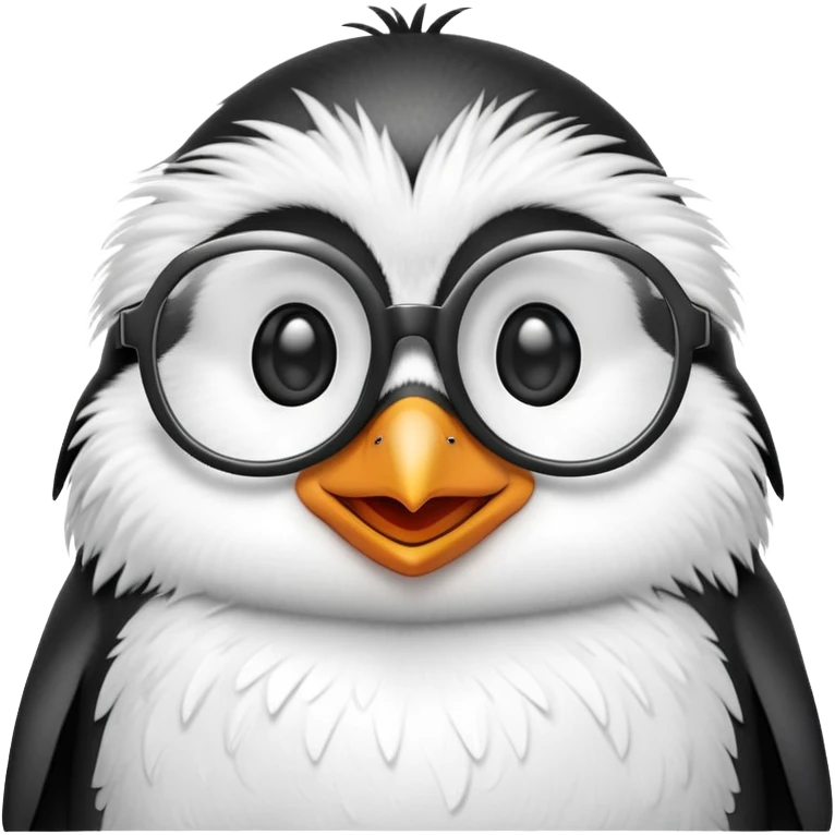Penguin with glasses and smile emoji