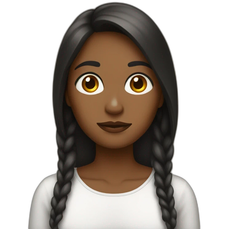 Mujer castaña ojos negros con iPhone emoji