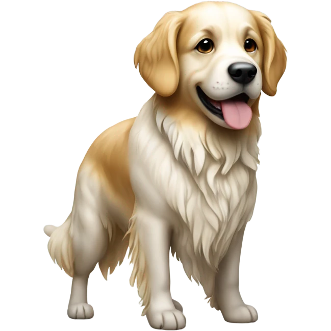 Golden retriver white with mud stains emoji