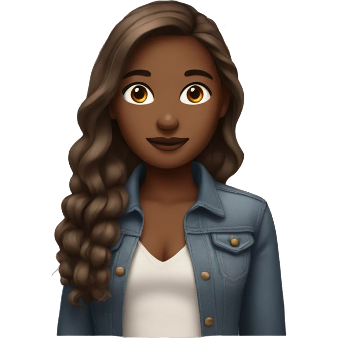 Beautiful emoji girl with brown skin emoji