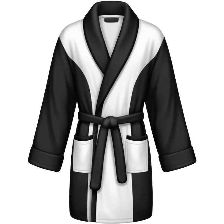 bathrobe white and black without cap emoji
