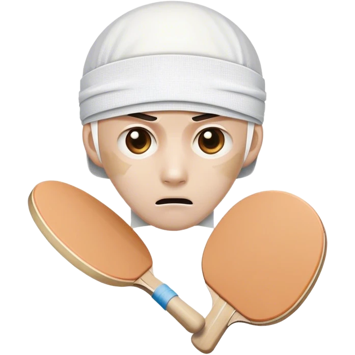 Sad and Injured Ping pong pad with bandages emoji