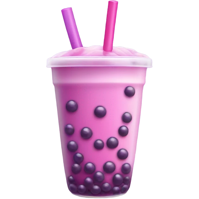 Pink boba with purple boba pearls emoji
