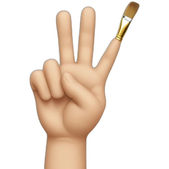 pinched fingers with brush emoji