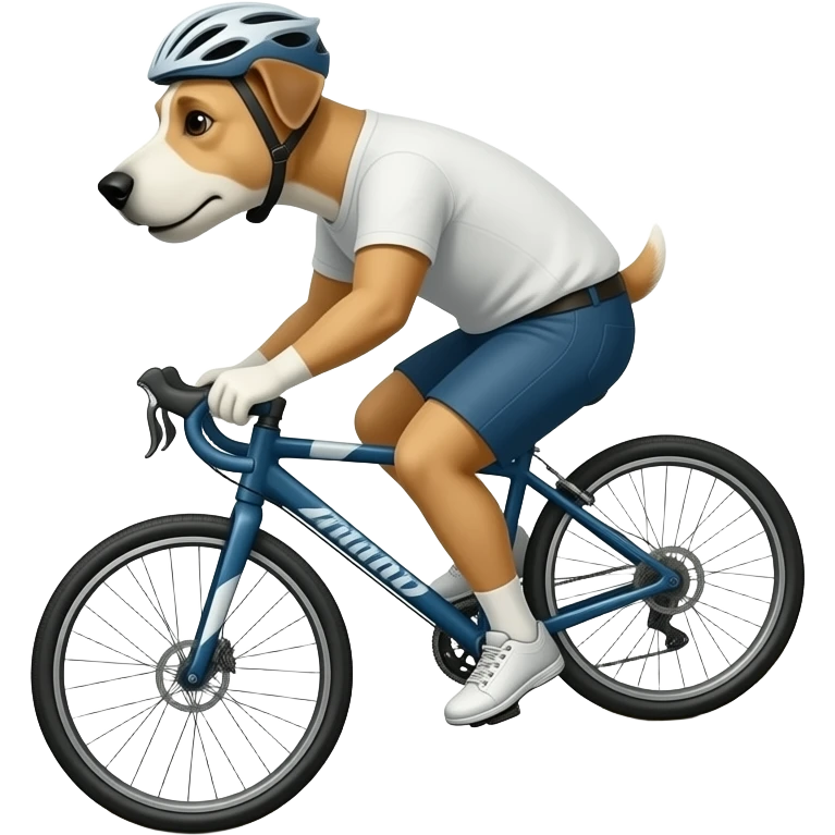 terrier the terrier of huddersfield town riding a bicycle up a steep hill in an urban setting emoji