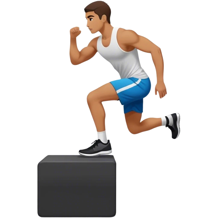 man Plyometric-step-up side-view emoji