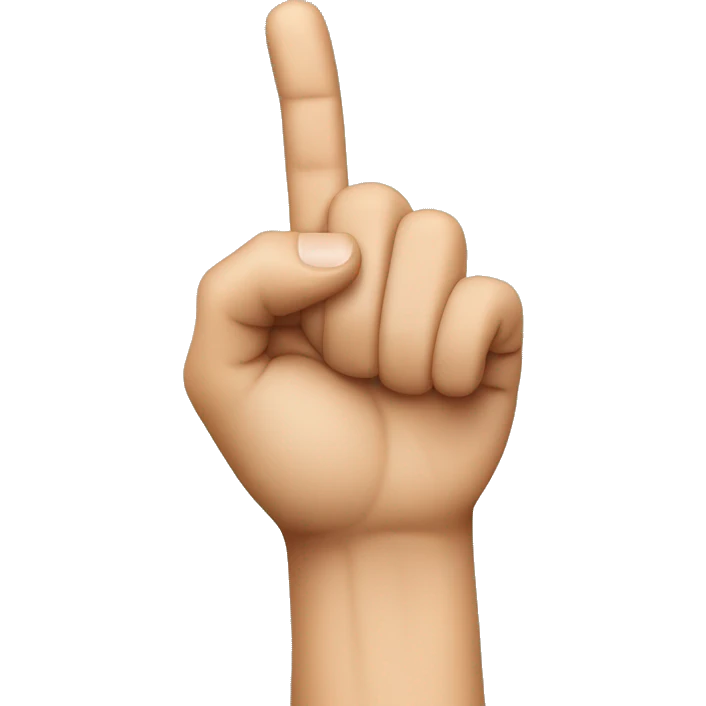 finger pointing but unnaturally long and messed up emoji