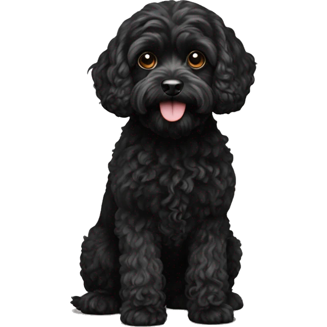 Black cavapoo emoji