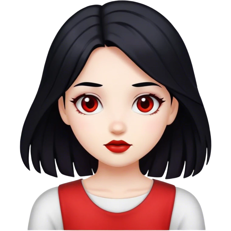 Girl white red and black hair emoji