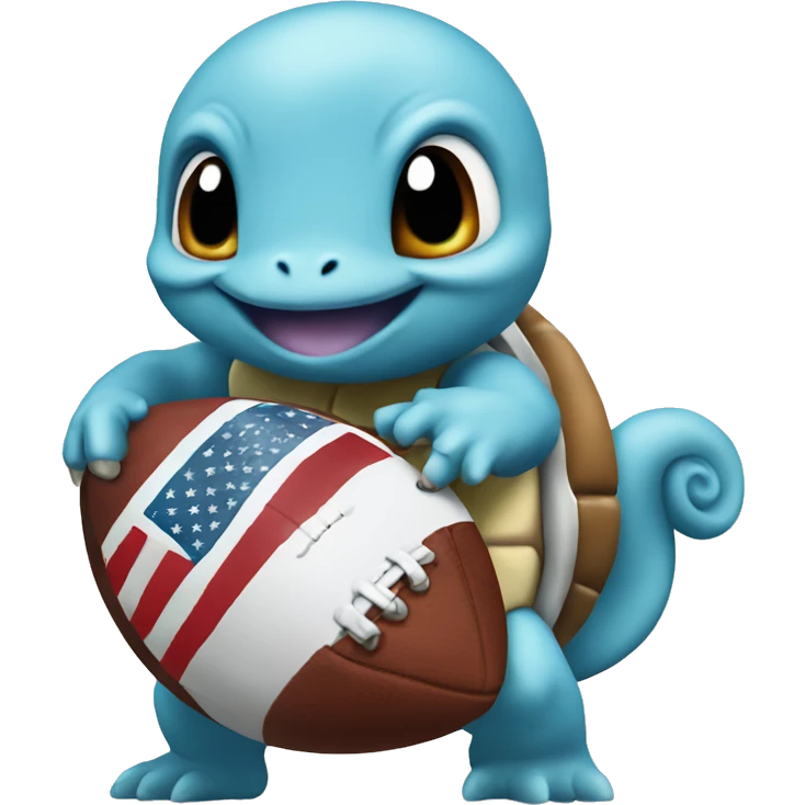 squirtle holding american football emoji