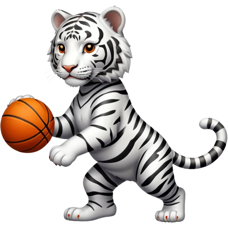 White tiger basketball emoji