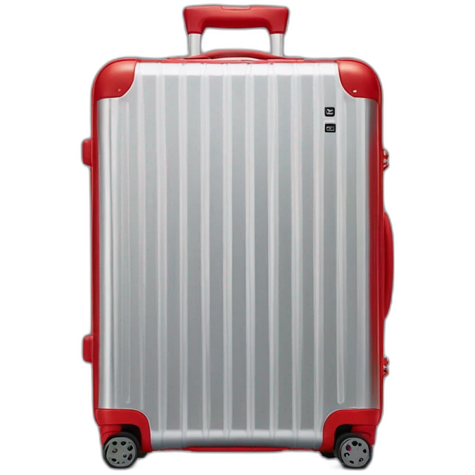 One Rimowa red Essential Cabin luggage emoji