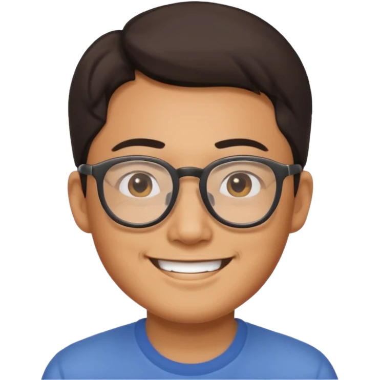 asian man wear glasses smile emoji