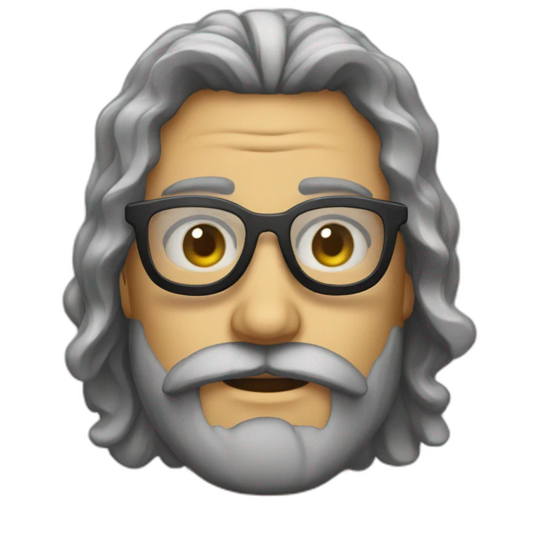 calvo con gafas y barba emoji
