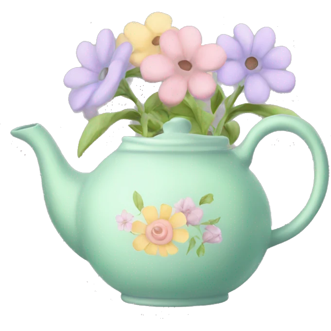 Pastel tea pot flowers emoji
