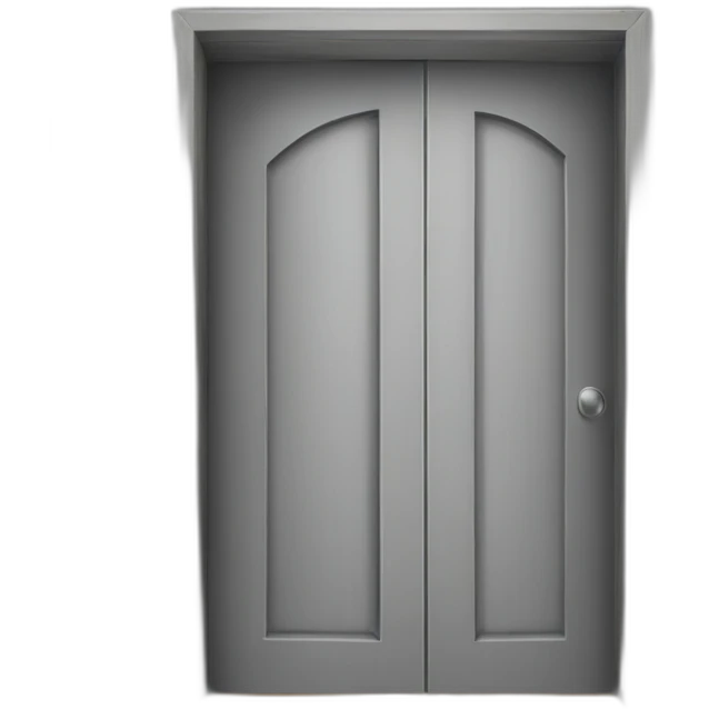 One gray wood open door perspective emoji