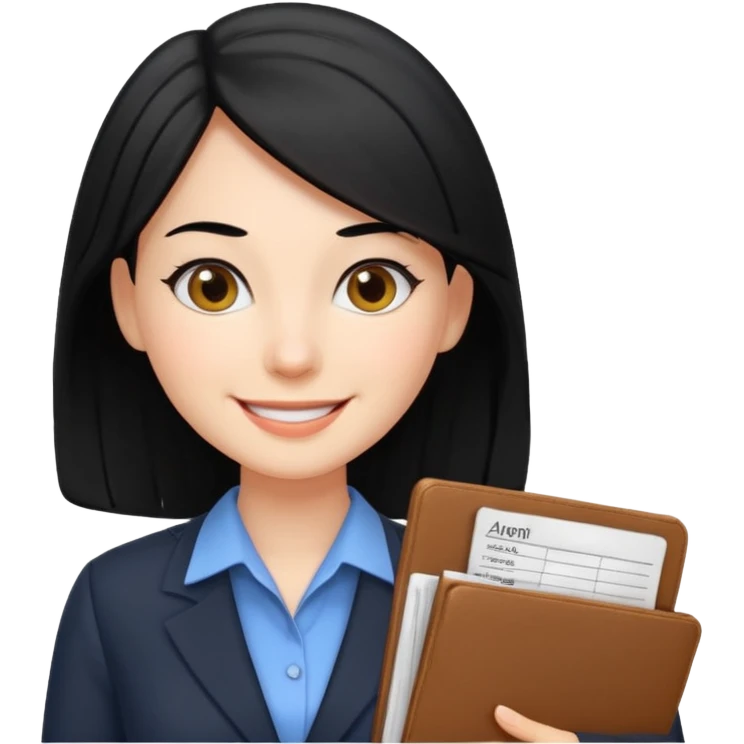 accountant woman with black hair  emoji