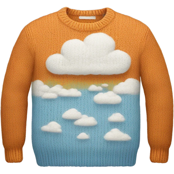 Knit sweater with cloud design emoji