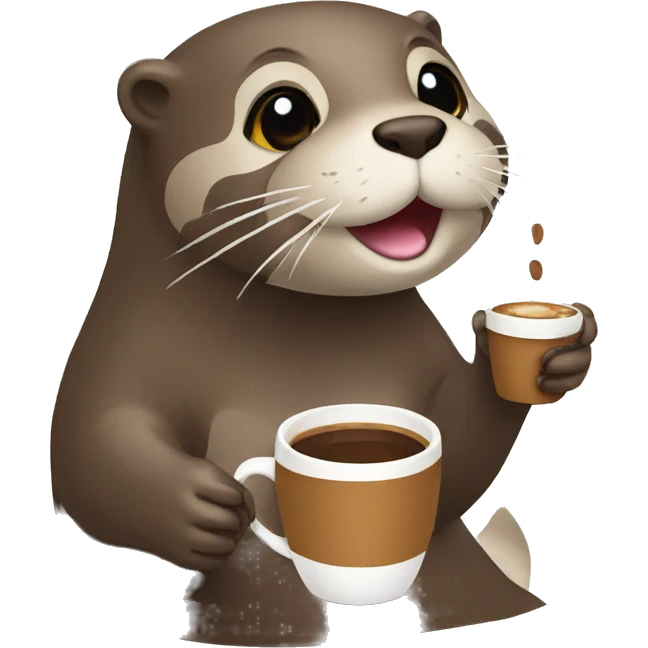 otter drinking coffee emoji